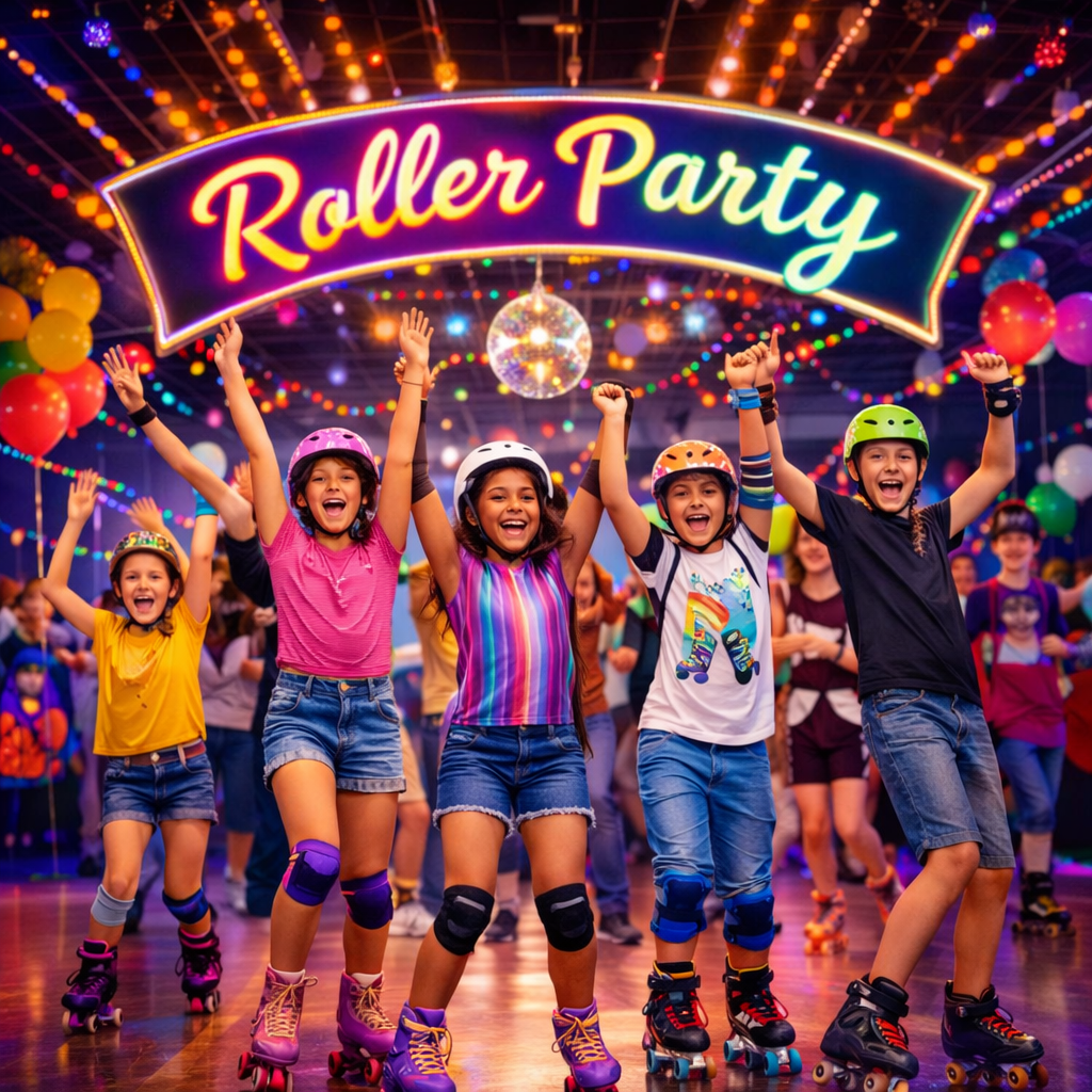 Birthday party table at Castle Skateland